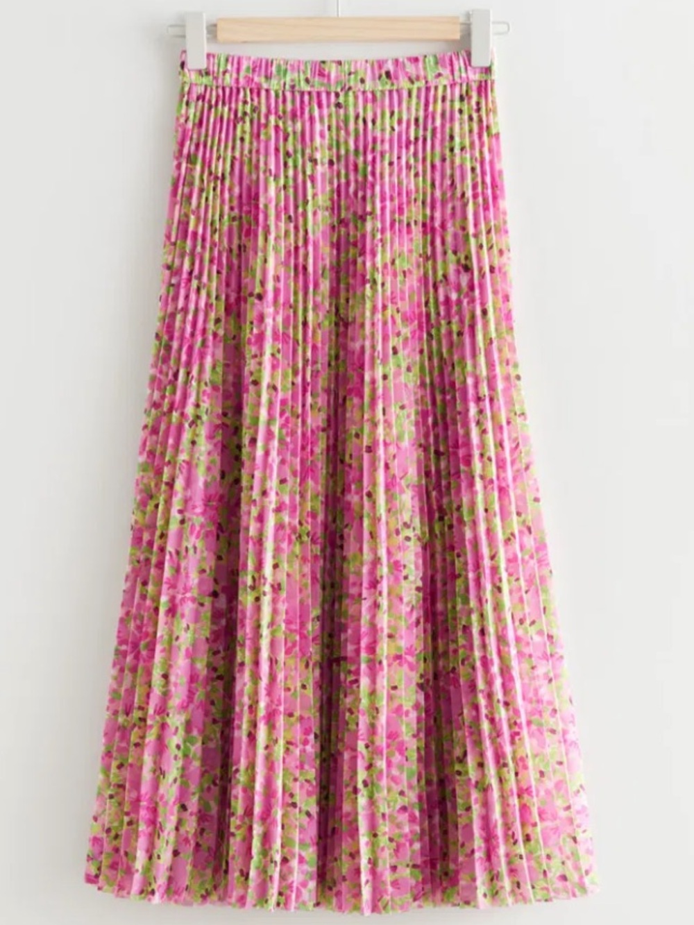 Stockholm Atelier & Other Stories Plissé Pleated floral Maxi Skirt Size S